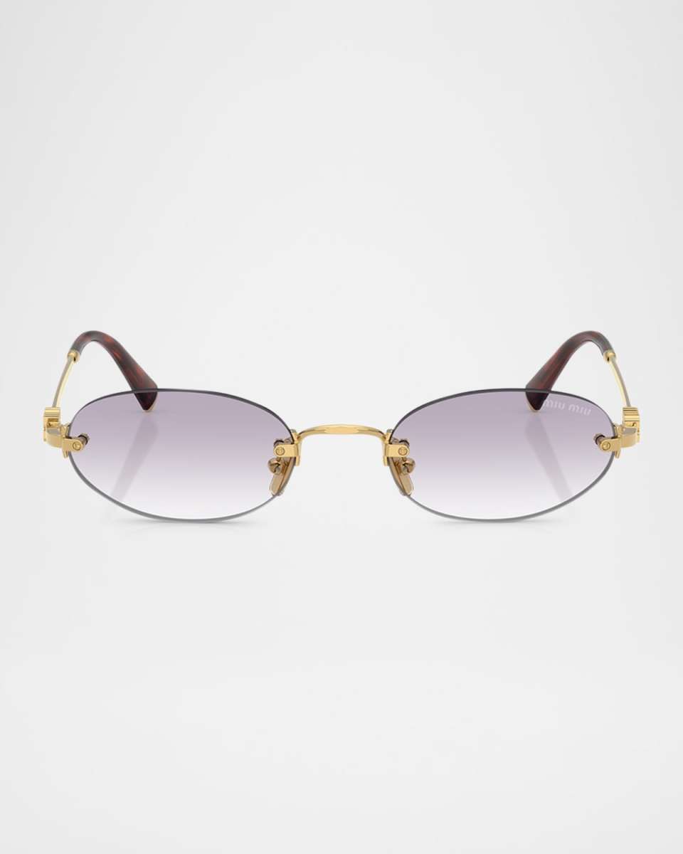 Logo Metal Oval Sunglasses